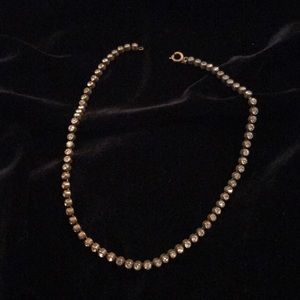 Simple round setting vintage rhinestone choker